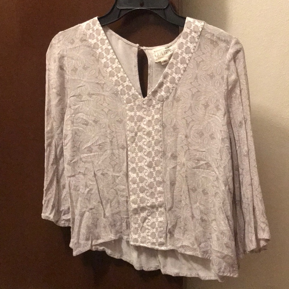 White and Gray Blouse
